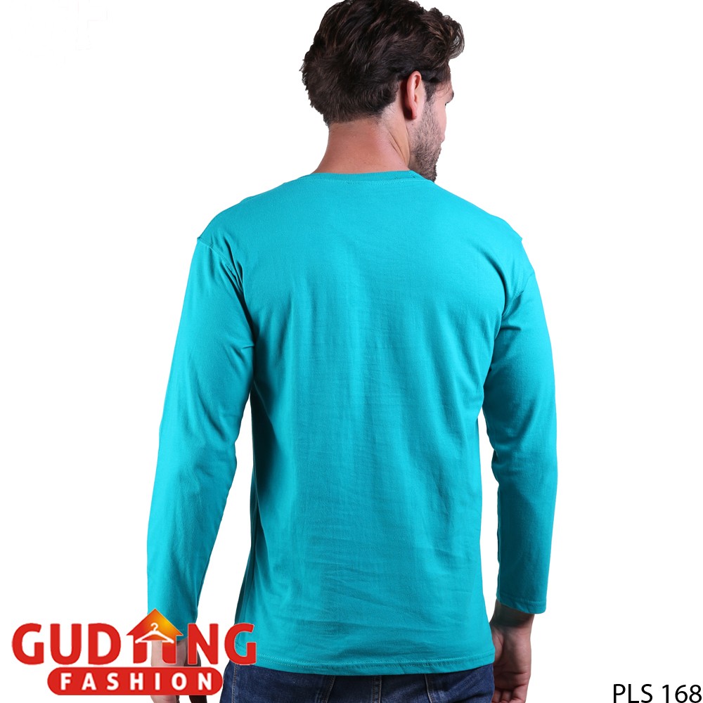 Detail Kaos Polos Hijau Tosca Lengan Panjang Depan Belakang Nomer 9