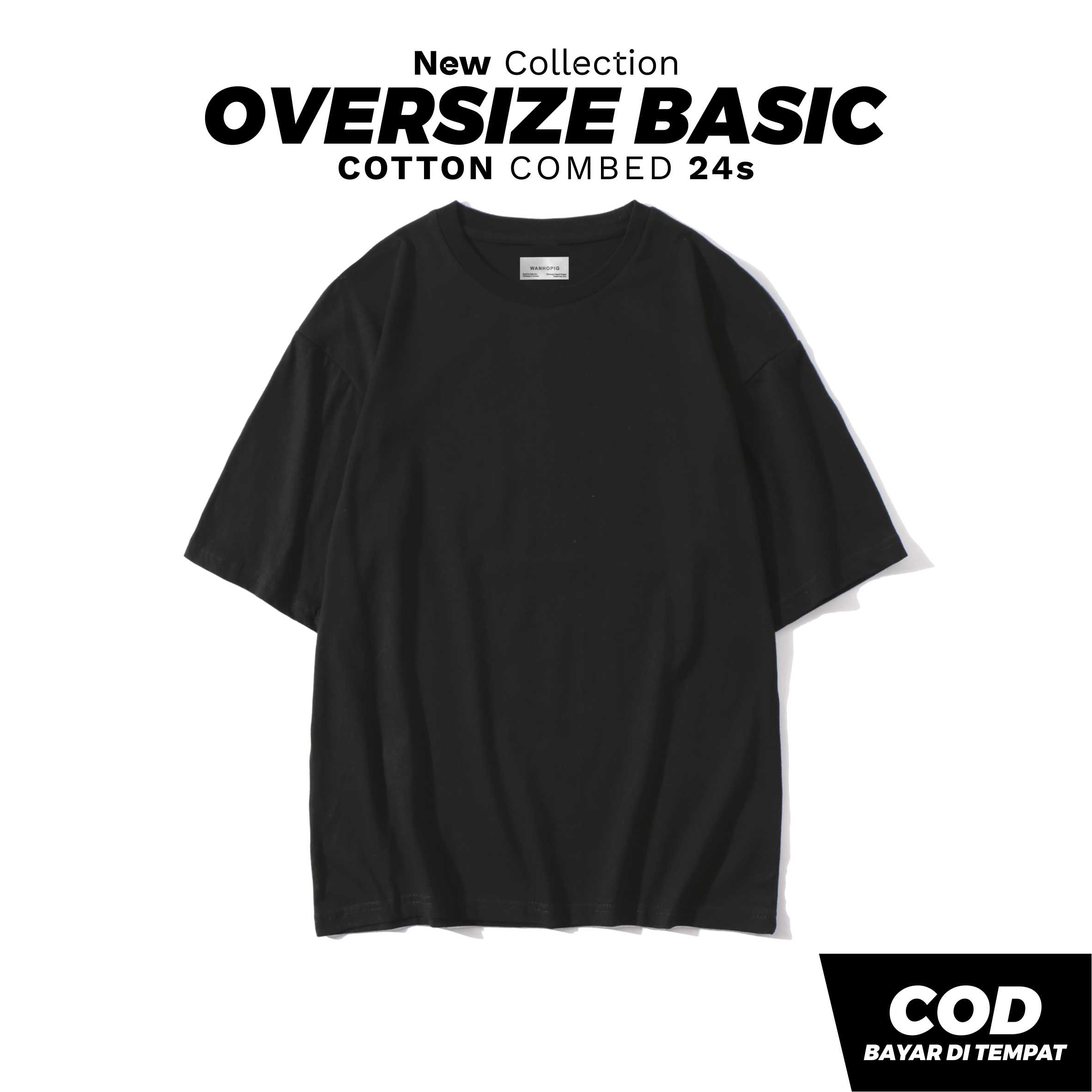 Detail Kaos Polos Hitam Oversize Depan Belakang Nomer 6