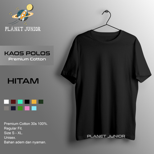 Detail Kaos Polos Hitam Pendek Depan Belakang Nomer 23