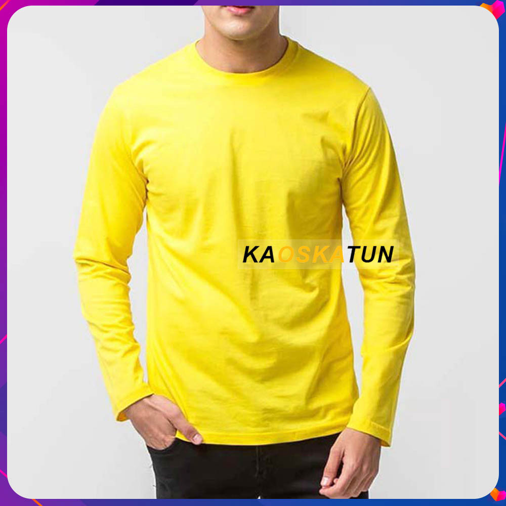 Detail Kaos Polos Kuning Lengan Panjang Nomer 50