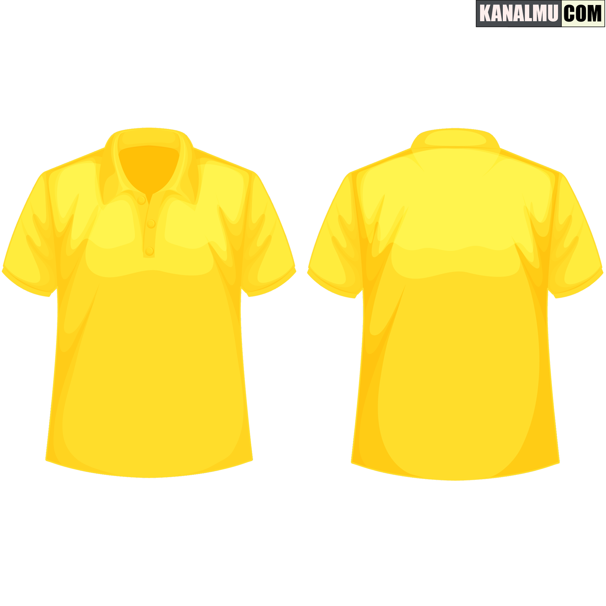 Detail Kaos Polos Kuning Lengan Panjang Depan Belakang Nomer 20