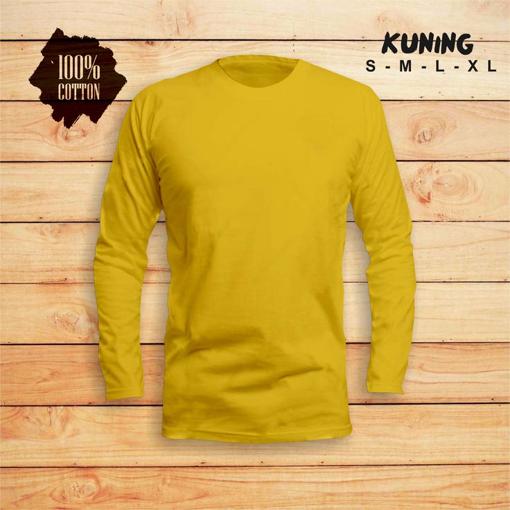 Detail Kaos Polos Kuning Lengan Panjang Depan Belakang Nomer 49