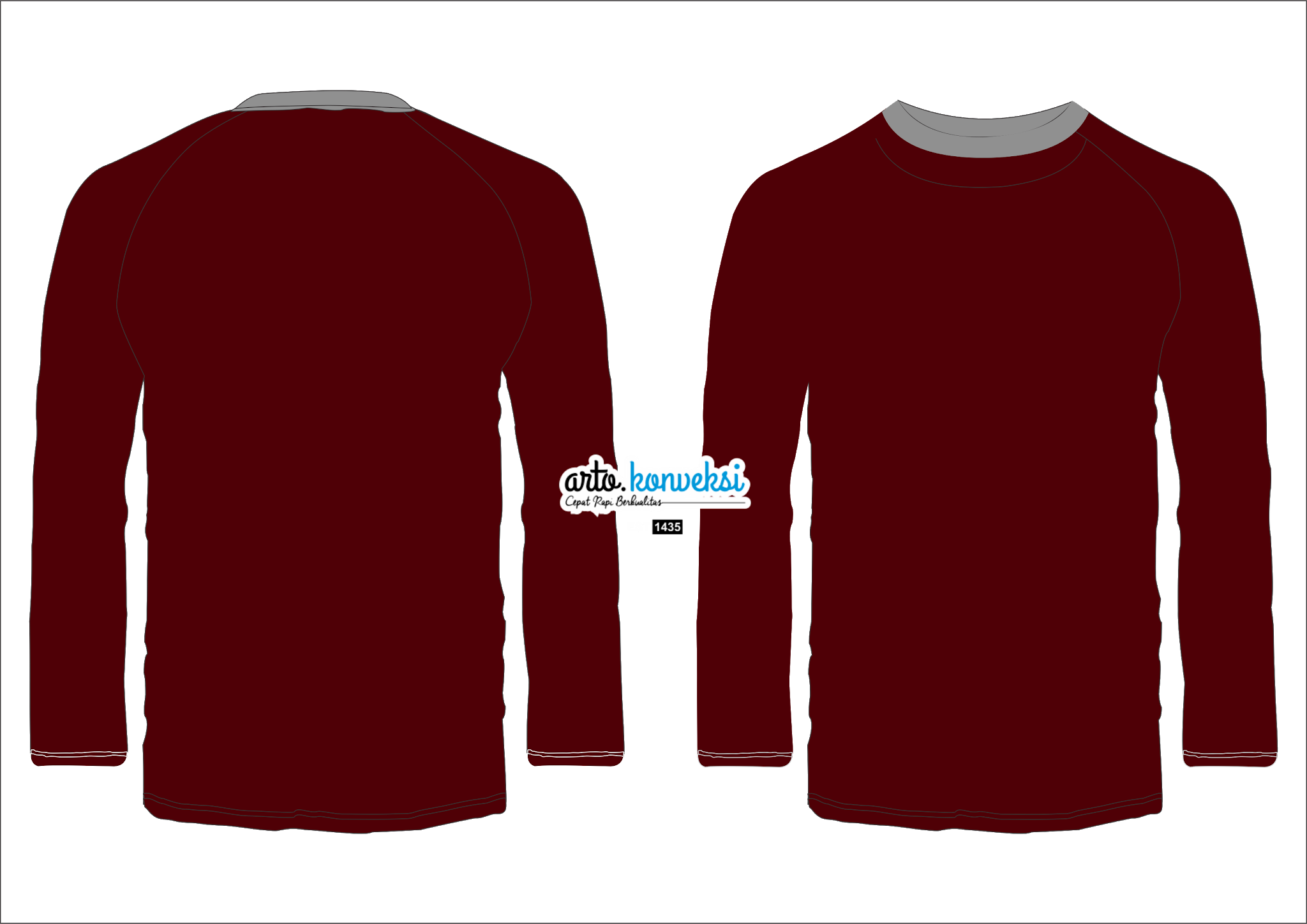 Detail Kaos Polos Maroon Depan Belakang Nomer 10