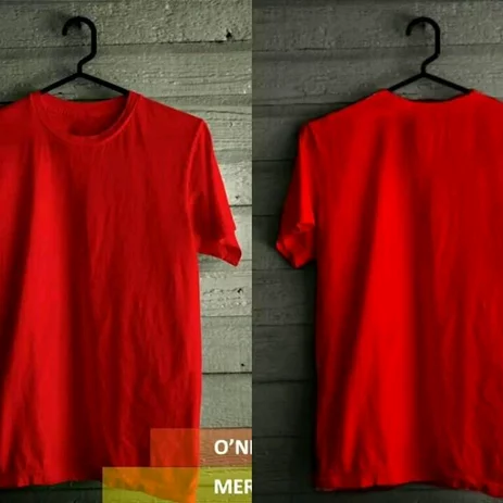 Detail Kaos Polos Merah Belakang Nomer 53