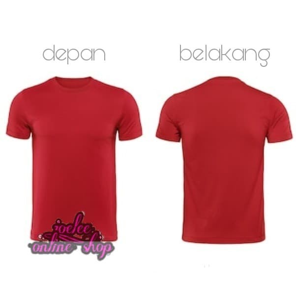 Detail Kaos Polos Merah Depan Belakang Nomer 19