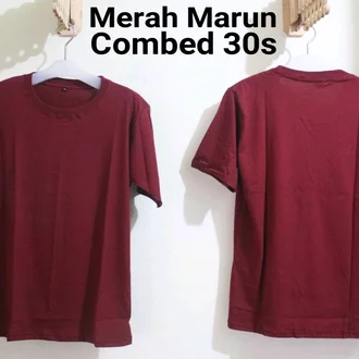 Detail Kaos Polos Merah Maroon Depan Belakang Untuk Desain Nomer 45