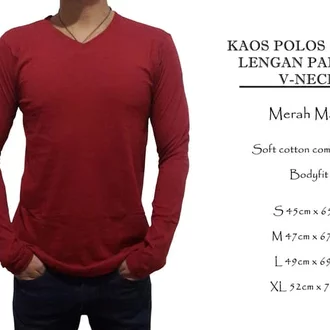 Detail Kaos Polos Merah Marun Depan Belakang Nomer 34