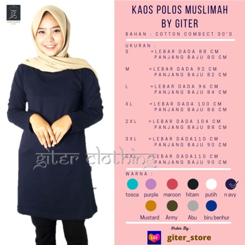 Detail Kaos Polos Muslimah Nomer 36