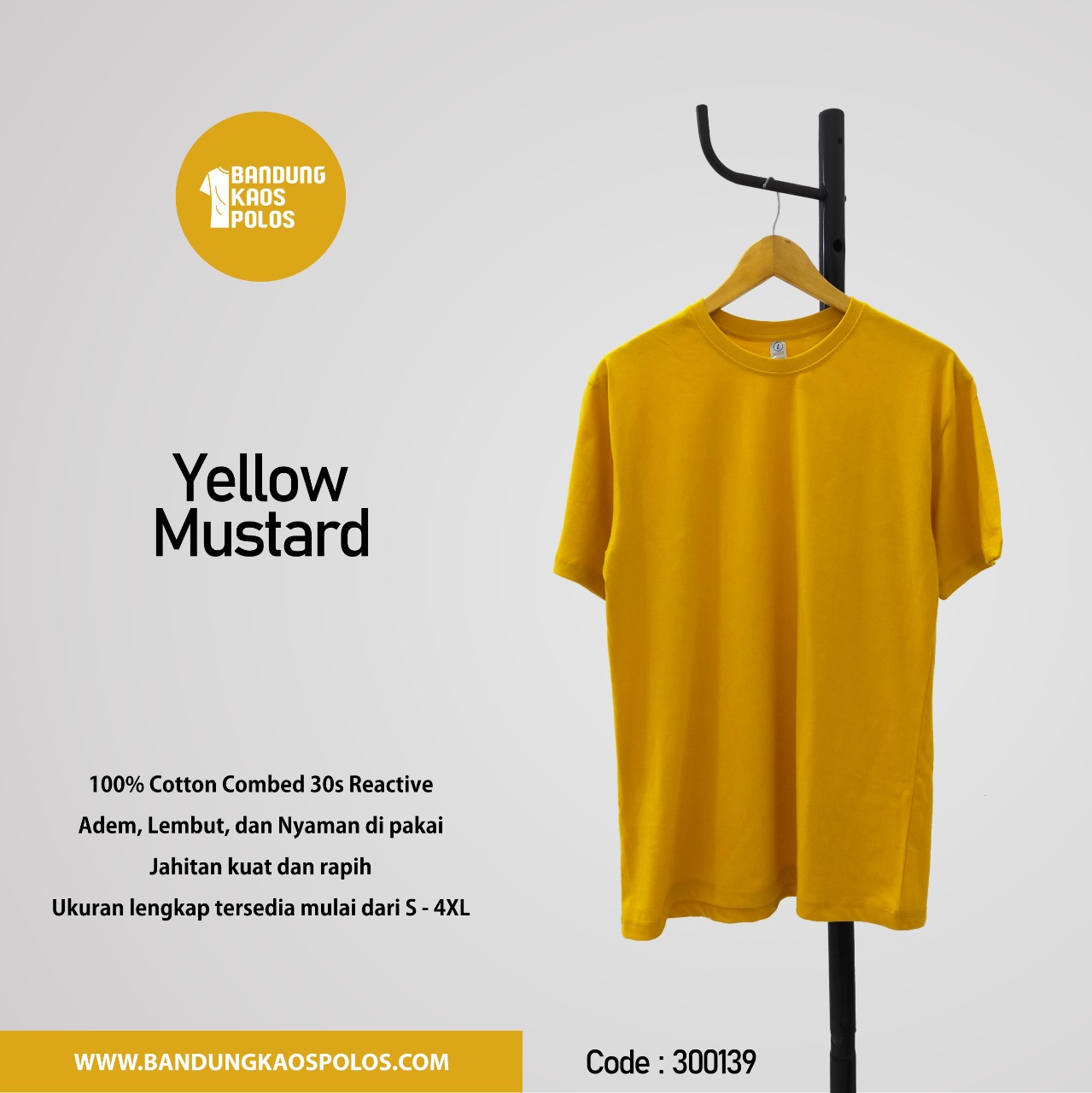 Detail Kaos Polos Mustard Nomer 13