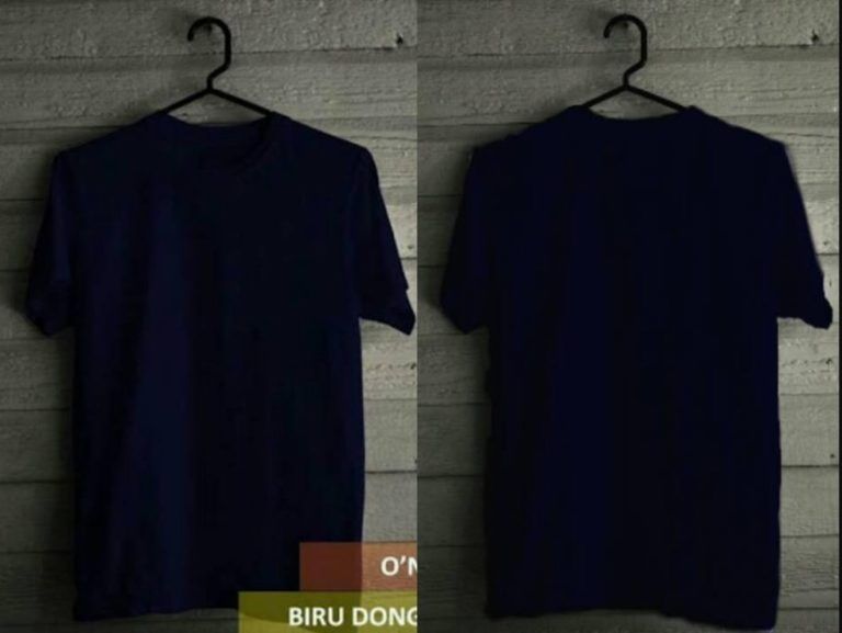 Detail Kaos Polos Navy Depan Belakang Nomer 3