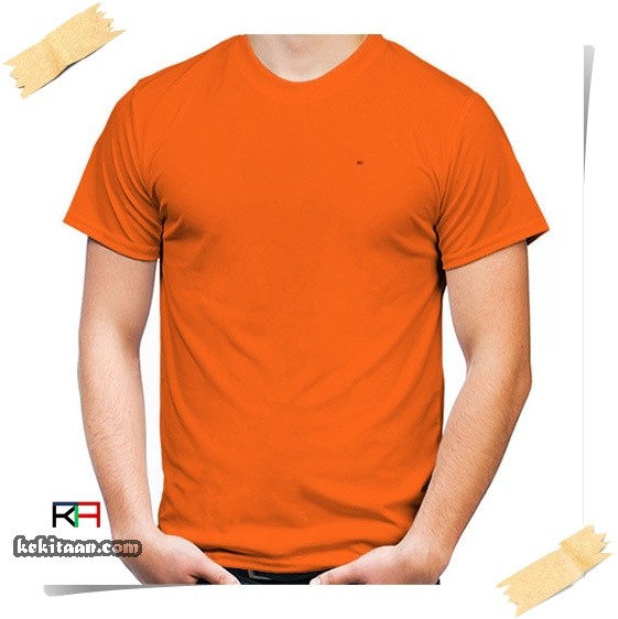 Detail Kaos Polos Orange Belakang Nomer 3