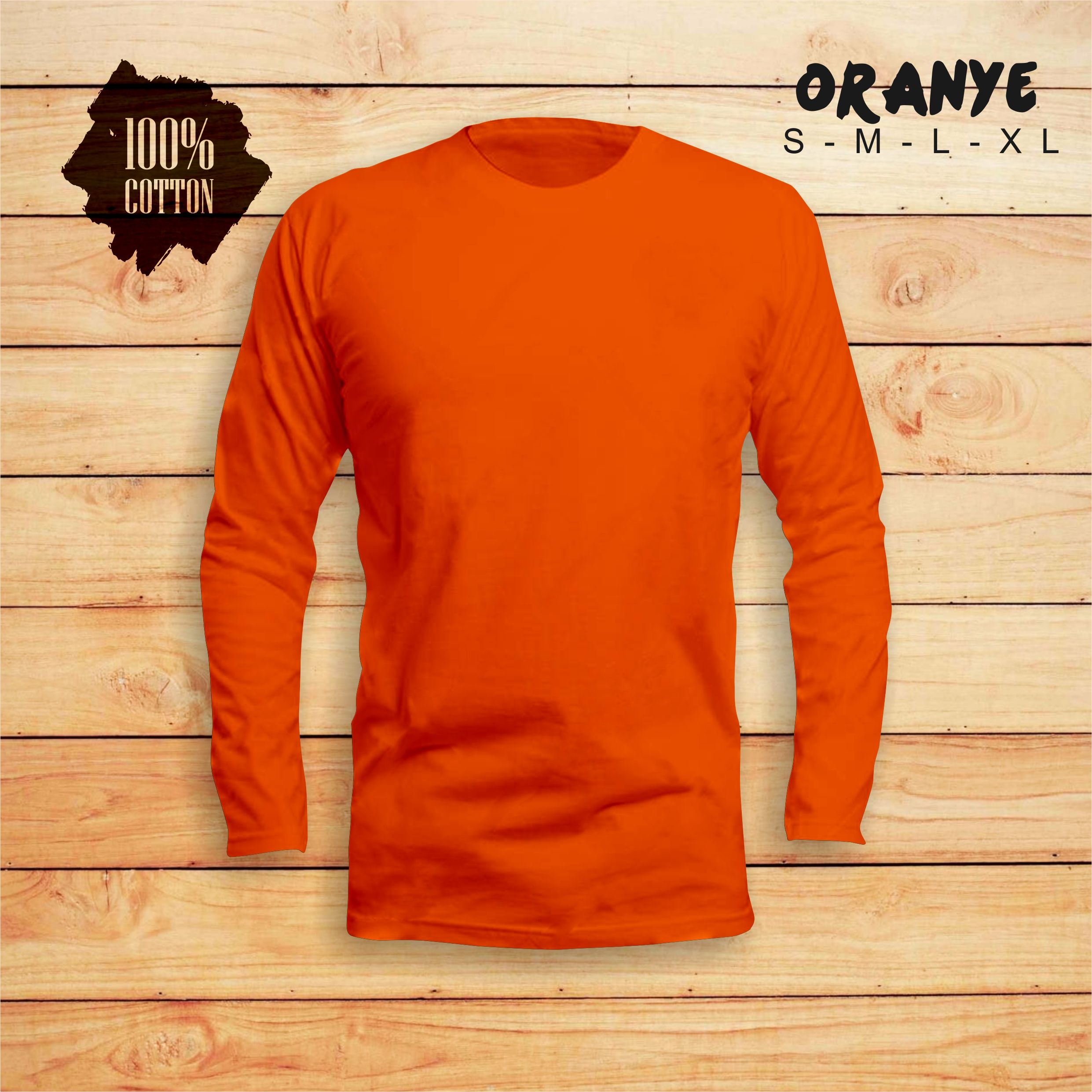 Detail Kaos Polos Orange Belakang Nomer 24