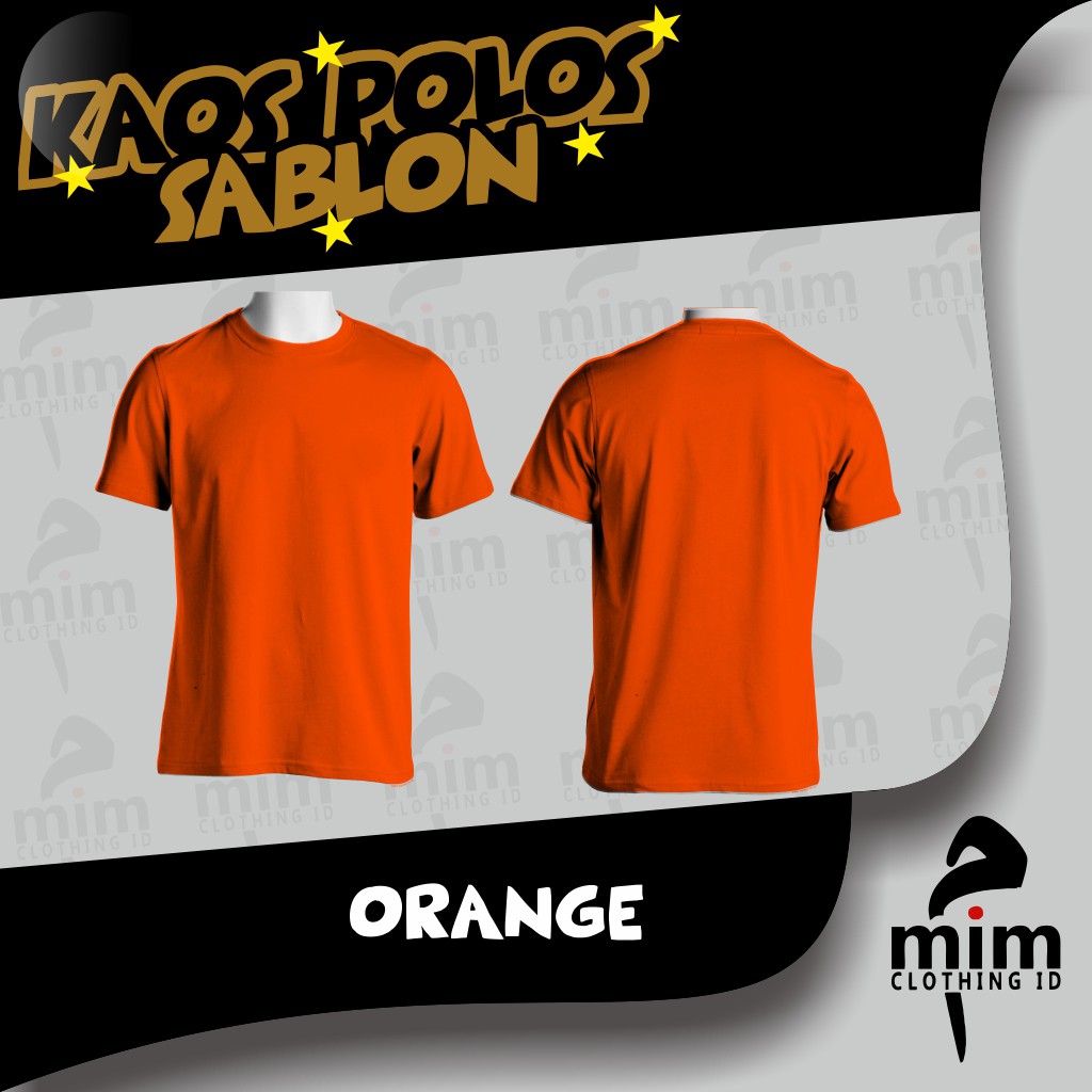Detail Kaos Polos Orange Belakang Nomer 9