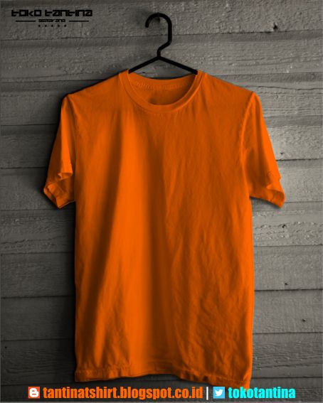 Detail Kaos Polos Orange Depan Belakang Nomer 2