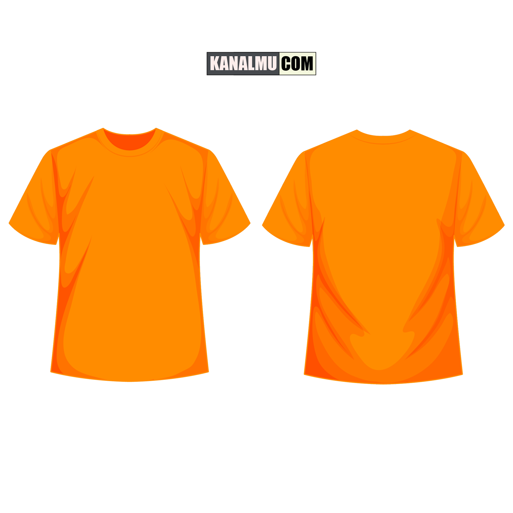 Detail Kaos Polos Orange Depan Belakang Nomer 3