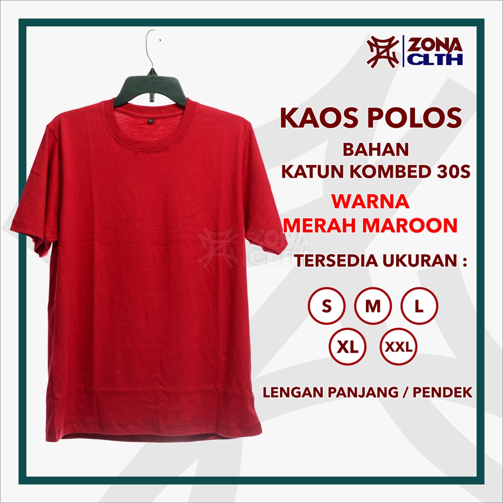 Detail Kaos Polos Warna Merah Depan Belakang Nomer 40