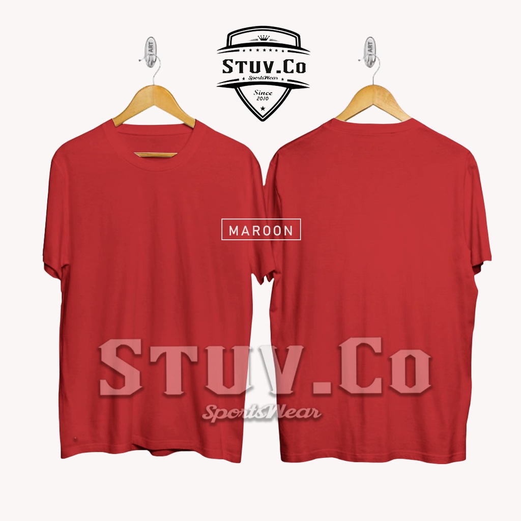 Detail Kaos Polos Warna Merah Depan Belakang Nomer 50