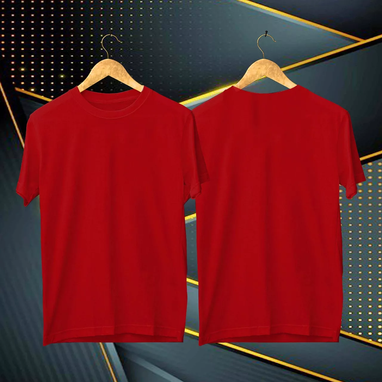 Detail Kaos Polos Warna Merah Depan Belakang Nomer 55