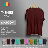 Detail Kaos Polos Warna Merah Maroon Depan Belakang Nomer 57