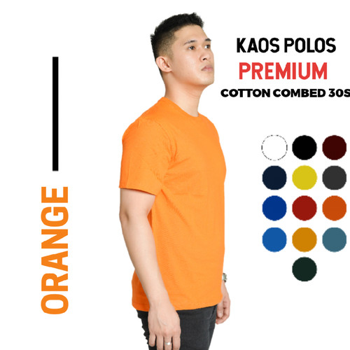 Detail Kaos Polos Warna Orange Nomer 37