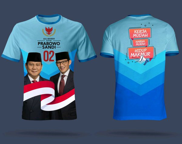 Detail Kaos Prabowo Sandi Nomer 13