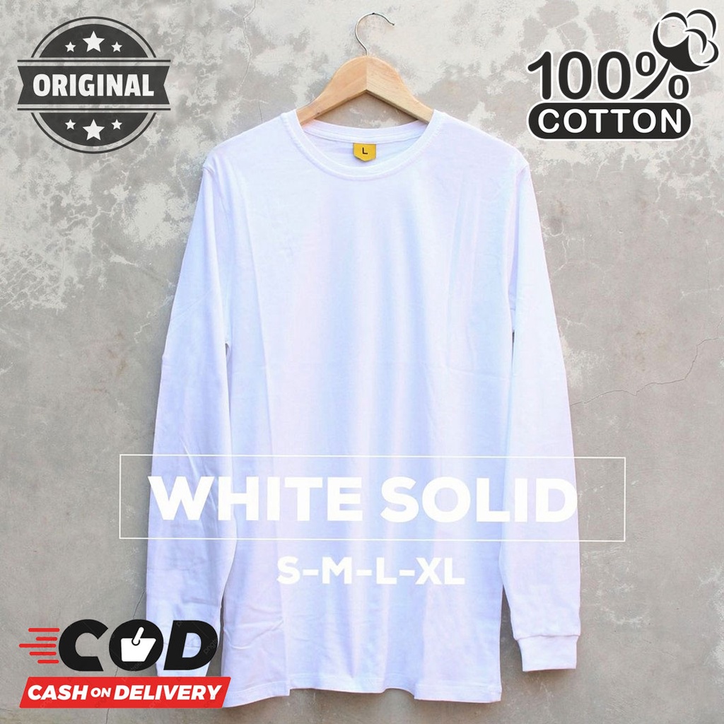 Detail Kaos Putih Polos Lengan Panjang Nomer 12