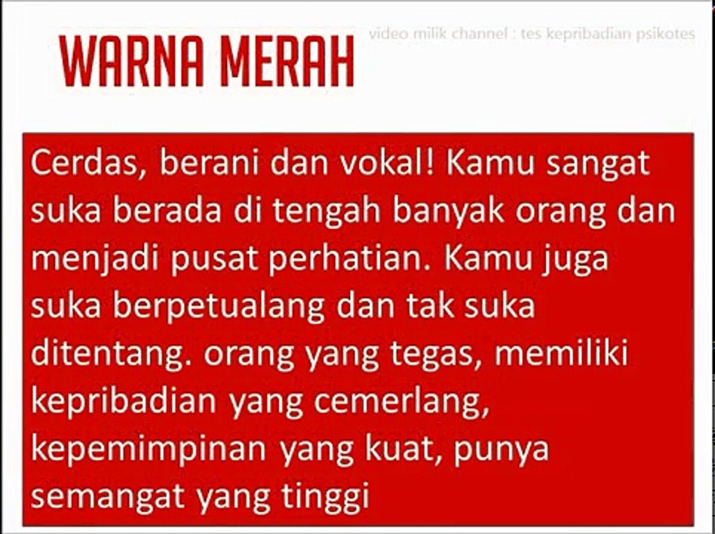 Detail Karakter Warna Merah Nomer 31