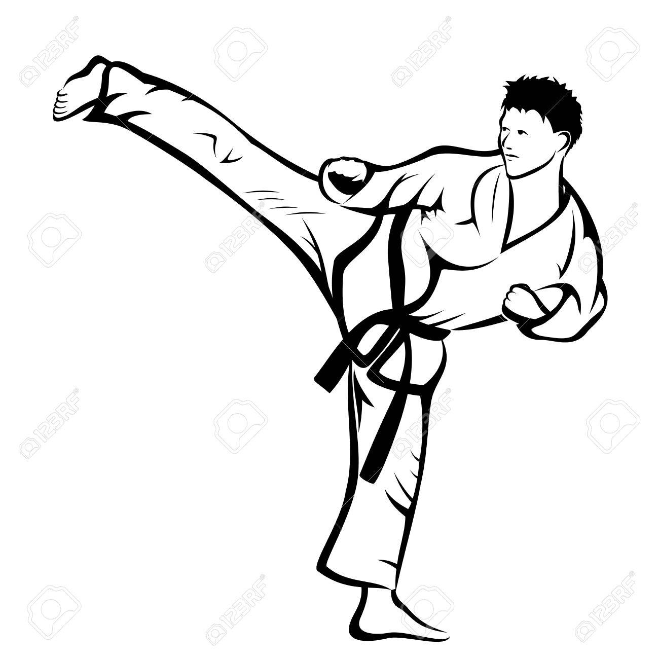 Karate Kick Clip Art - KibrisPDR