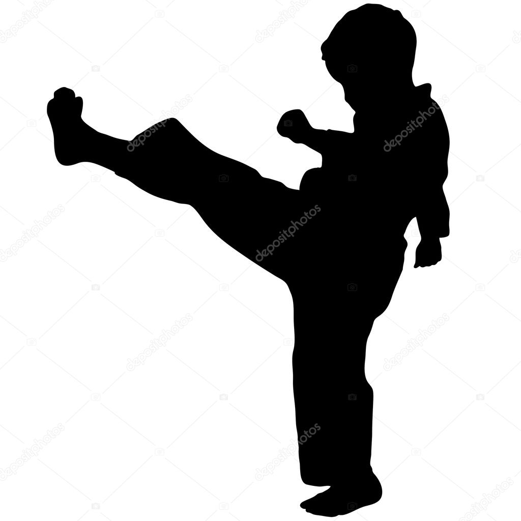 Detail Karate Silhouette Boy Nomer 16