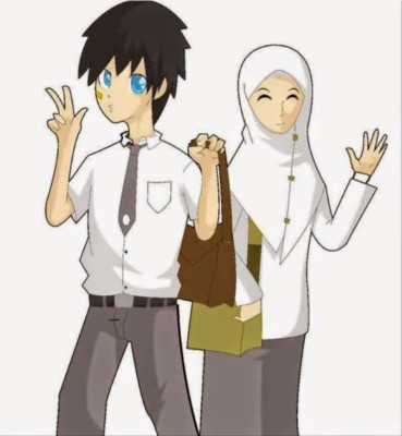 Detail Karikatur Anak Sekolah Muslim Nomer 21