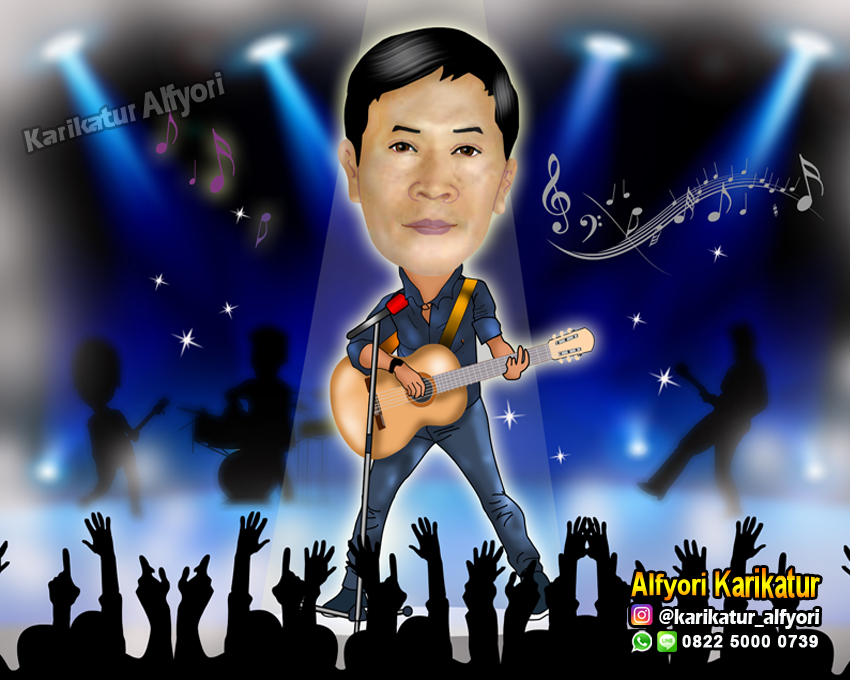 Detail Karikatur Main Gitar Nomer 3