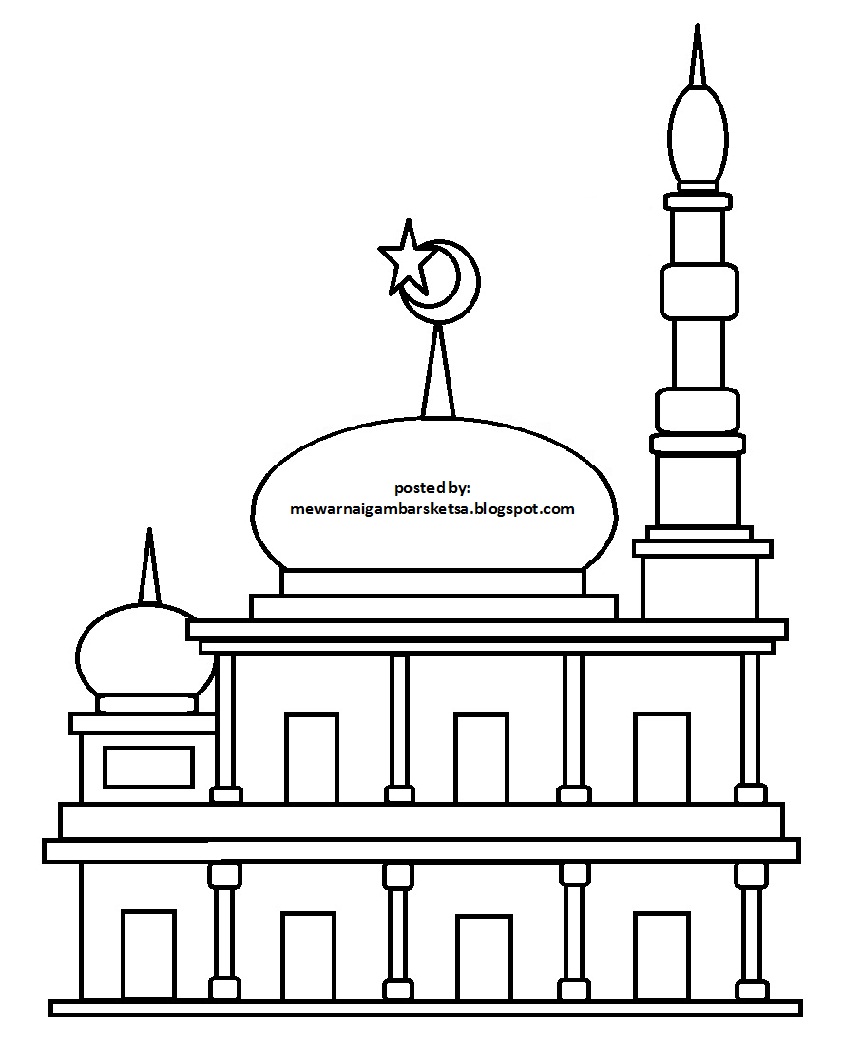 Detail Karikatur Masjid Hitam Putih Nomer 41