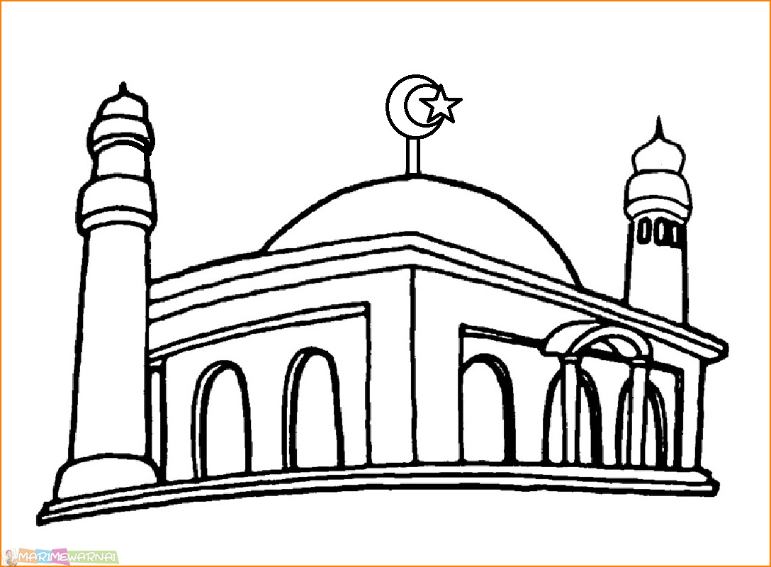 Detail Karikatur Masjid Hitam Putih Nomer 7