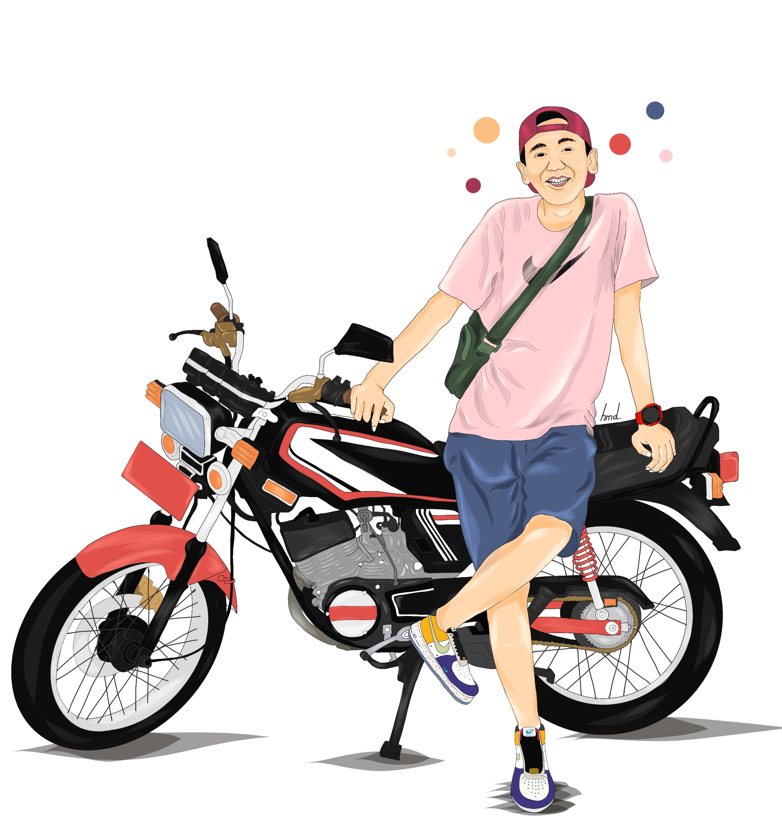 Download Karikatur Orang Naik Motor Nomer 46