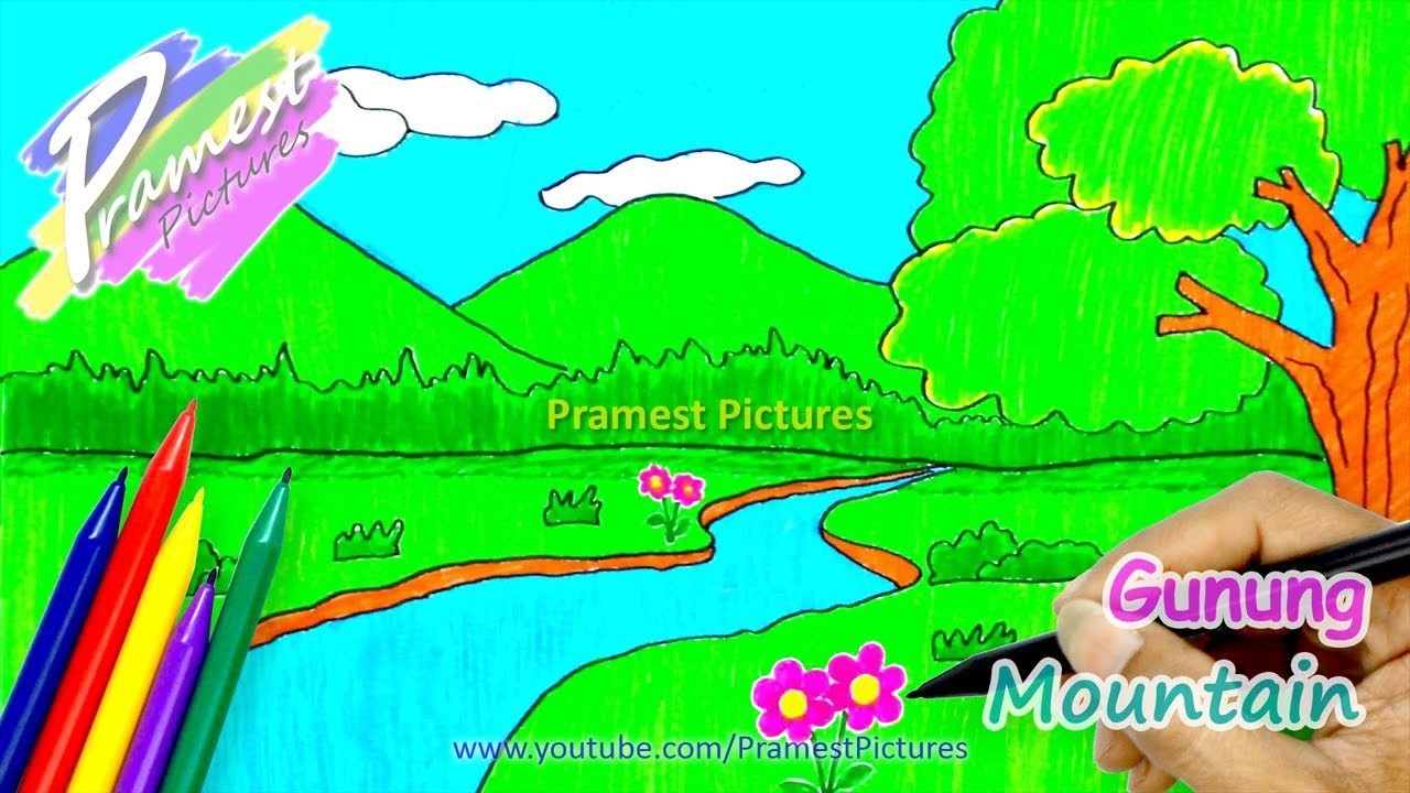 Detail Karikatur Pemandangan Gunung Nomer 12