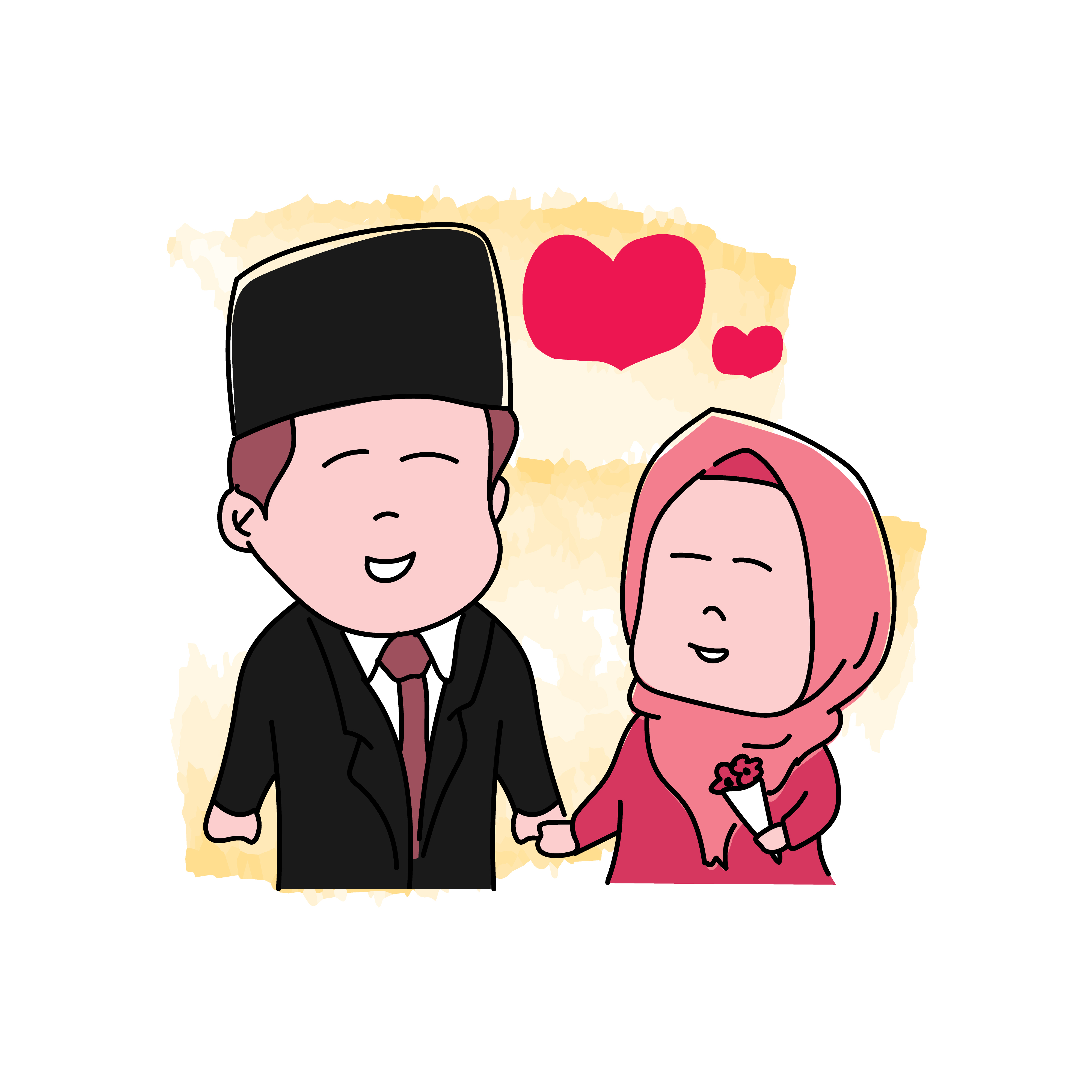 Detail Karikatur Pengantin Muslimah Nomer 30