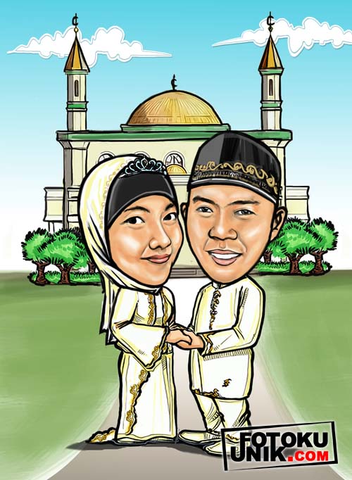 Detail Karikatur Pernikahan Muslim Nomer 4