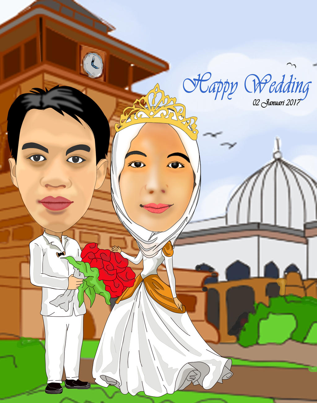 Detail Karikatur Pernikahan Muslim Nomer 28