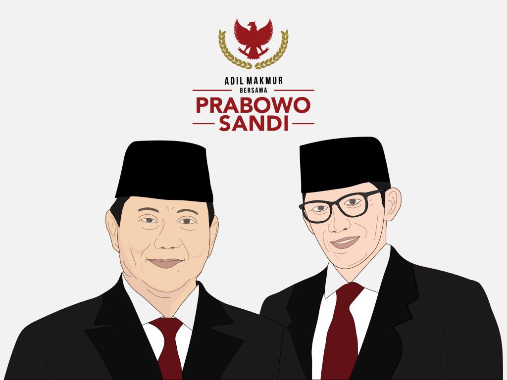 Detail Karikatur Prabowo Sandi Nomer 44