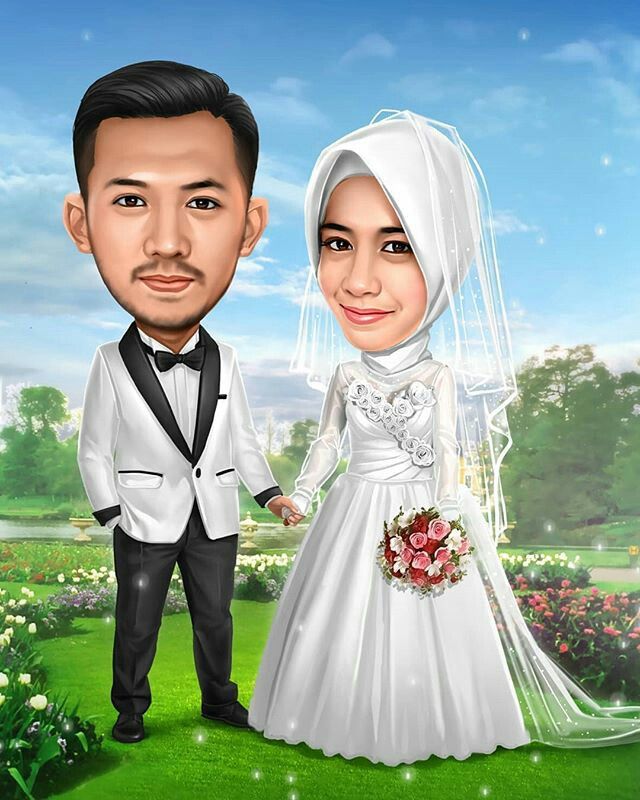 Detail Karikatur Wedding Muslim Nomer 3