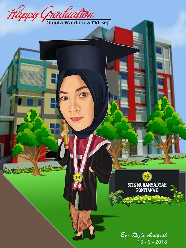 Detail Karikatur Wisuda Cewek Nomer 19