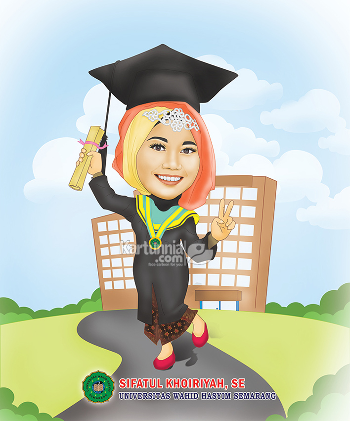 Detail Karikatur Wisuda Cewek Nomer 7