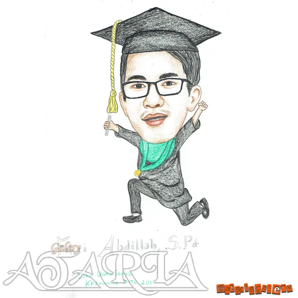 Detail Karikatur Wisuda Hitam Putih Nomer 49