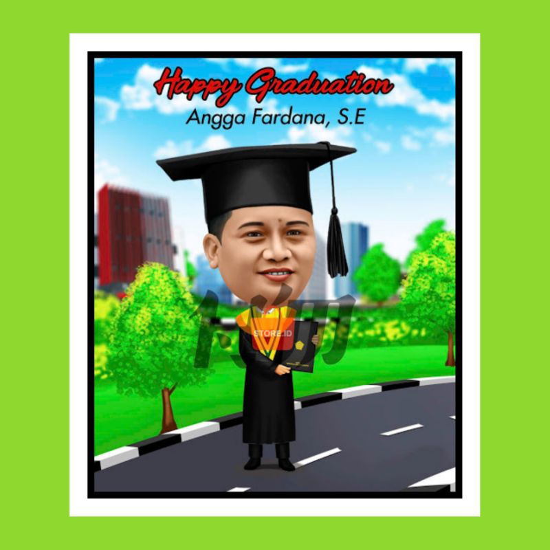 Karikatur Wisuda Laki Laki - KibrisPDR