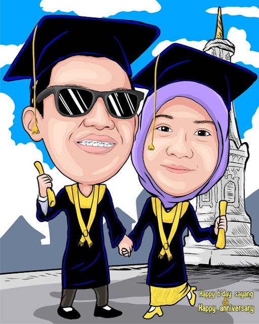 Detail Karikatur Wisuda Pasangan Nomer 7