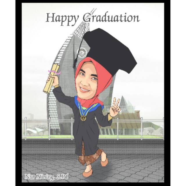 Detail Karikatur Wisuda Perempuan Nomer 19