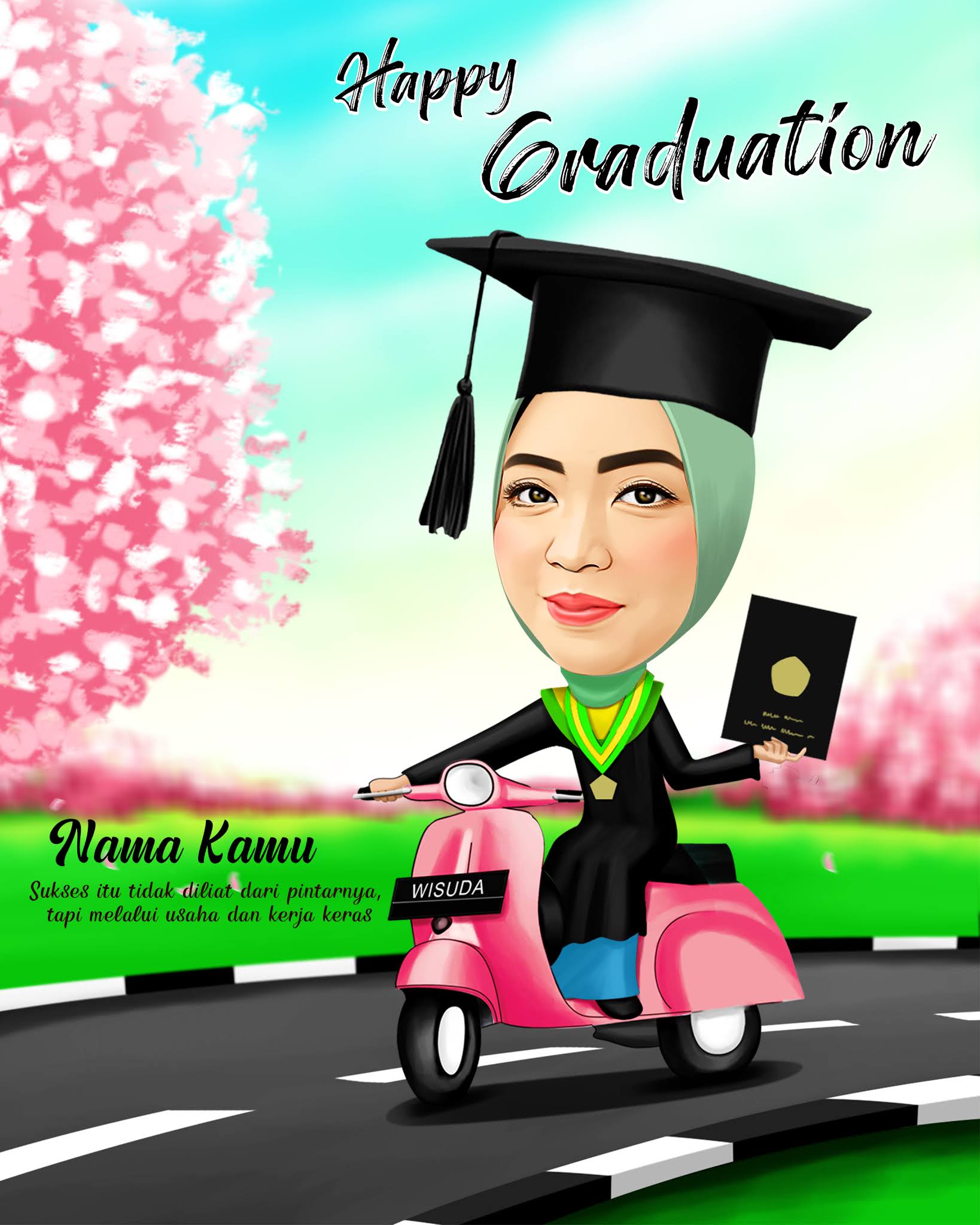 Detail Karikatur Wisuda Wanita Nomer 33