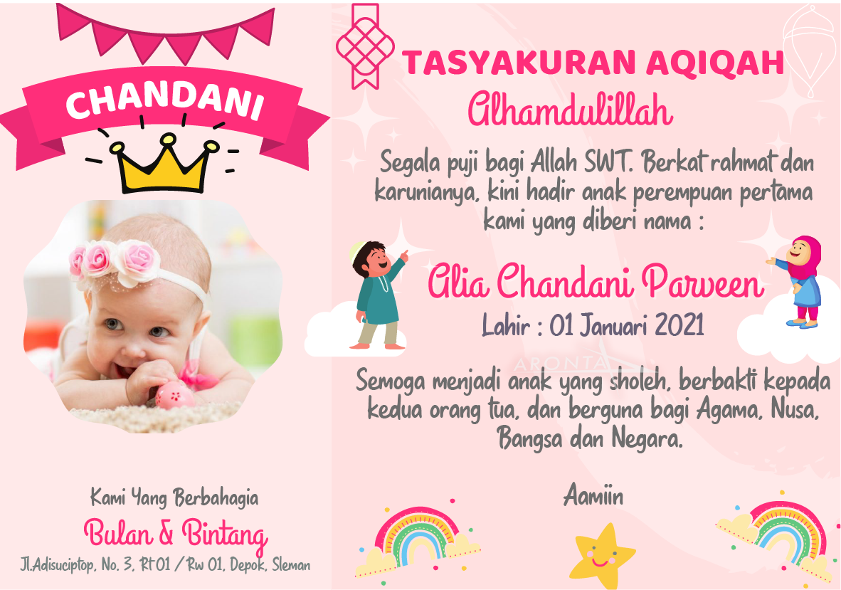 Detail Kartu Aqiqah Anak Nomer 24