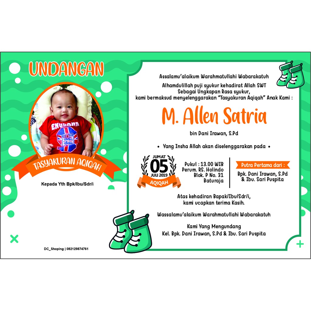 Detail Kartu Aqiqah Anak Nomer 44