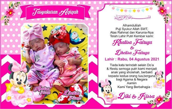 Detail Kartu Aqiqah Bayi Perempuan Nomer 45